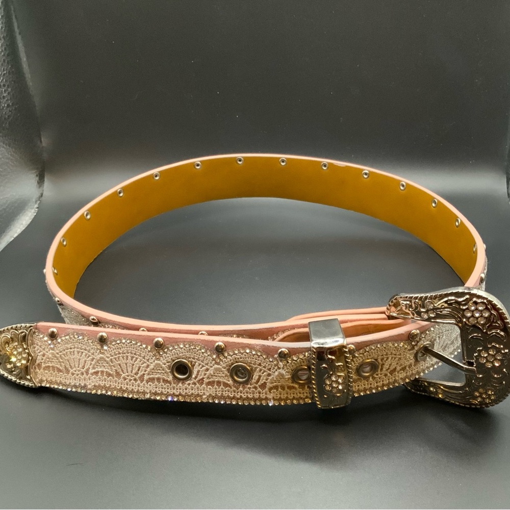 Pink and sSilver Lace Belt